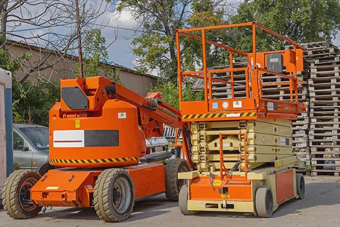 warehouse forklift in action during a busy workday in Blue Springs